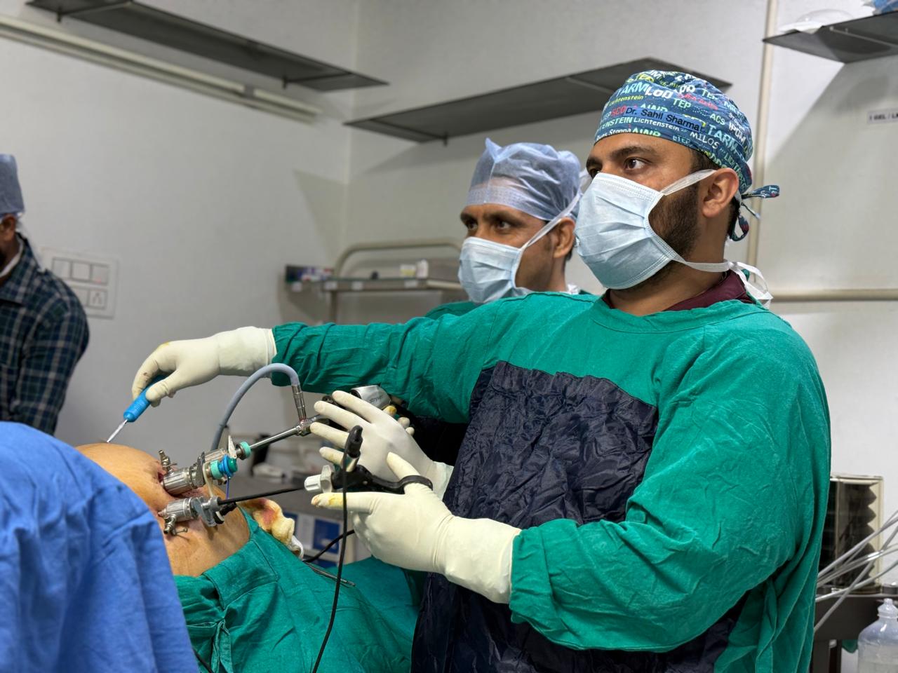 Dr. Sahil Sharma in the operating theatre